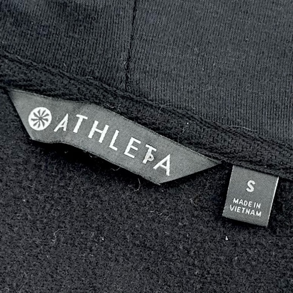 Athleta black open cardigan jacket sweatshirt soft hoodie rear tie small active - Picture 4 of 15